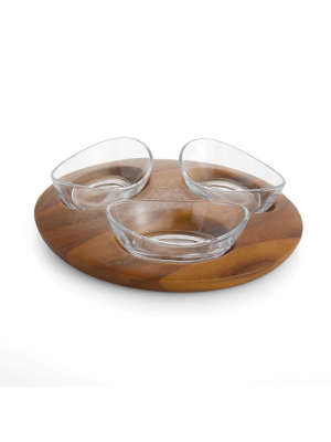 Nambe Vie Triple Snack Set