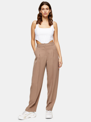 Mink Twill Slouch Tapered Pants