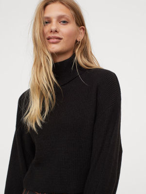 Cropped Turtleneck Sweater