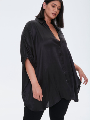 Plus Size Crepe Shirt Tunic