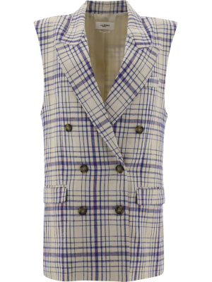 Isabel Marant Étoile Checked Sleeveless Jacket