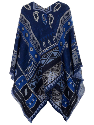 Etro Pattern Embroidered Knit Poncho