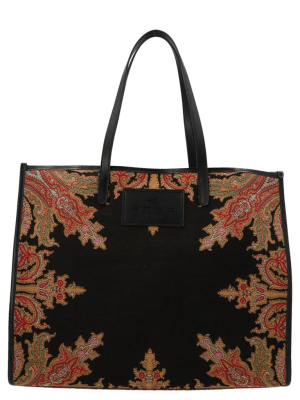 Etro Paisley Printed Jacquard Tote Bag