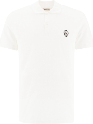 Alexander Mcqueen Skull Embroidered Polo Shirt