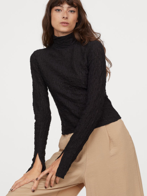 Long-sleeved Turtleneck Top