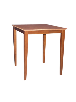 Solid Wood Top Table With Shaker Legs Cinnamon/brown - International Concepts