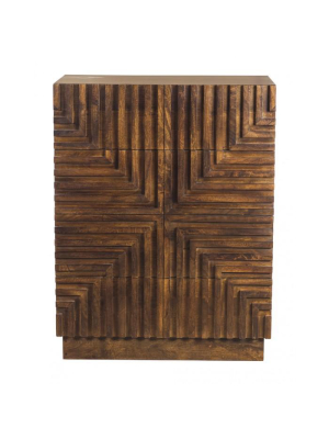 Maze Wood Tall Chest