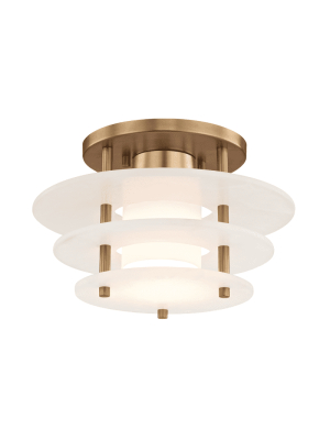 Gatsby Led Flush Mount Aged Brass