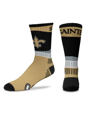 Nfl New Orleans Saints Fan Crew Socks - L