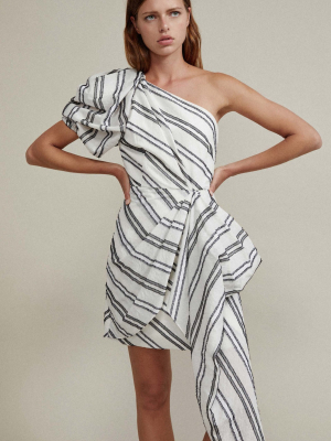 Strand One Shoulder Striped Dress