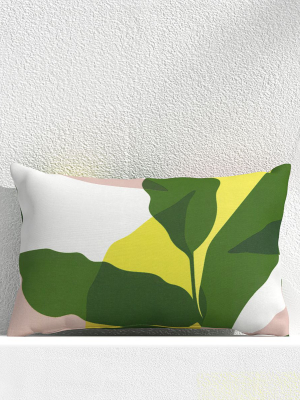Overlapping Leaf Cactus 20"x13" Outdoor Pillow