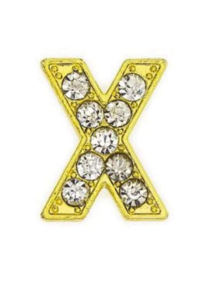 Pave Letter "x" - Gold Charm