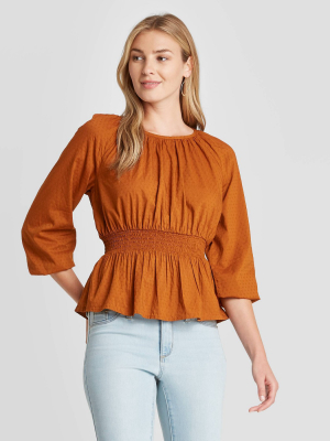 Women's Bishop Long Sleeve Blouse - Universal Thread™