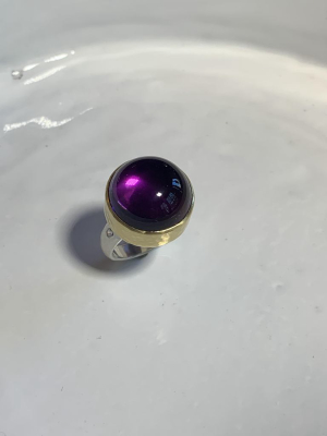 Amethyst Cabochon Ring