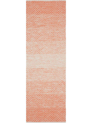 Montauk Orange/ivory Runner Rug