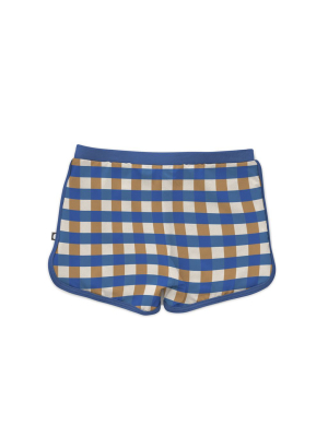 Oeuf Blue Gingham Swim Shorts