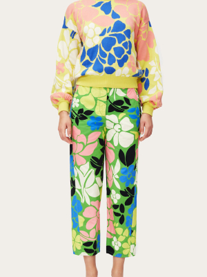 Presley Cotton Printed Gabardine Pants