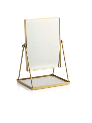 Wallace Table Mirror With Display Tray - Shiraleah