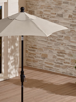 6' Round Sunbrella ® Stone High Dining Patio Umbrella With Tilt Black Frame