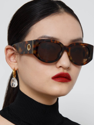 The Debbie | D-frame Sunglasses In Tortoiseshell (c2)