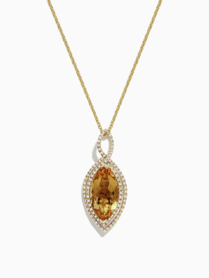 Effy Sunset 14k Yellow Gold Citrine And Diamond Pendant, 4.54 Tcw