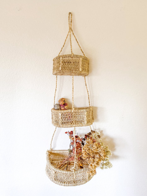 Handwoven Tree Bark Hanging Basket