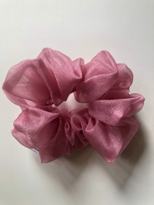 Large Organza Scrunchie In Poodle Pink