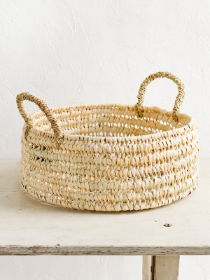 Palm Leaf Round Storage Basket