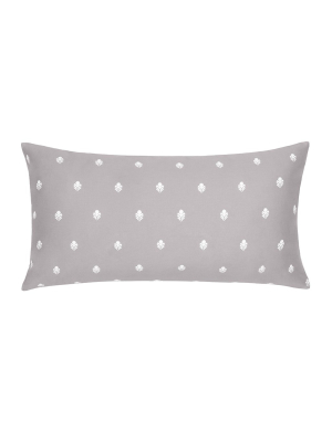 Grey Flora Throw Pillow