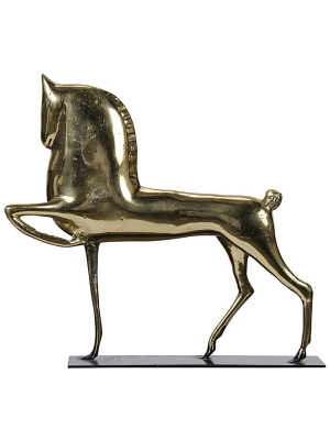 Noir Horse On Stand In Brass