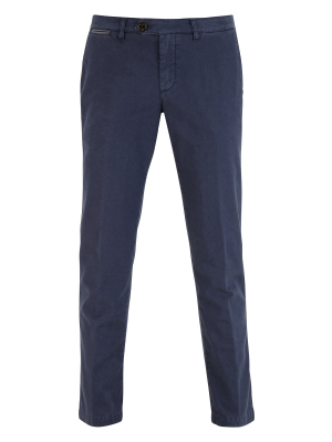 Cotton Flat Front Chino- Navy
