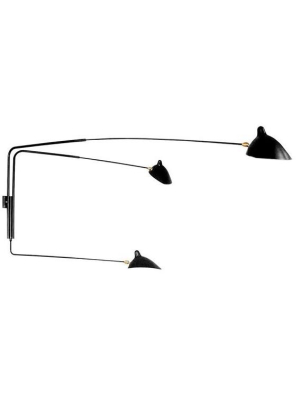 Serge Mouille 3-arm Rotating Sconce