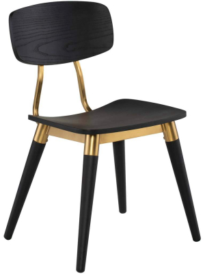 Scholar Dining Chair, Black/gold