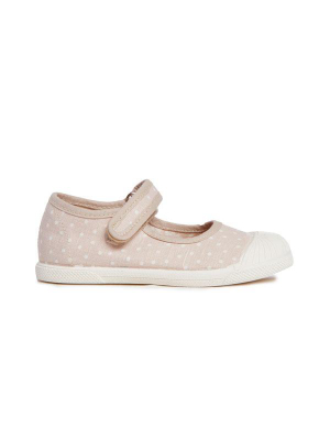 Canvas Captoe Mary Jane Sneakers In Taupe Dots