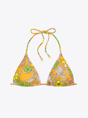 Printed String Bikini Top