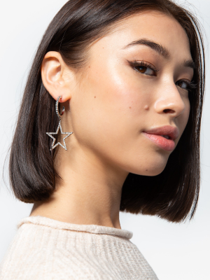 **pave Star Hoop Earrings