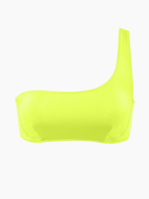 One Shoulder Bikini Top - Fluo Yellow