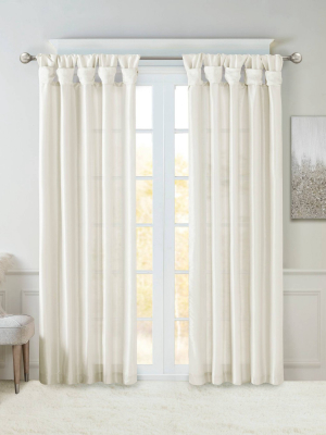 Lillian Twisted Tab Light Filtering Lined Curtain Panel