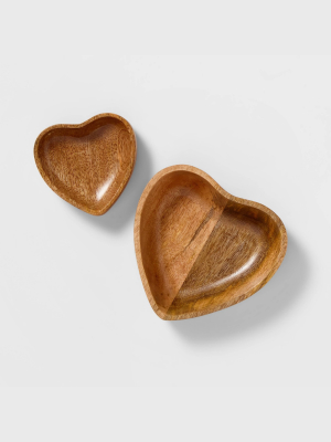 Heart Shaped Wood Trinket Tray Set Of 2 - Sugar Paper ™