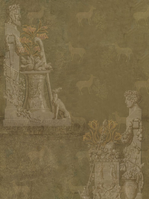 Sculptural Wallpaper In Moss And Taupe From The Wallpaper Compendium Collection By Mind The Gap