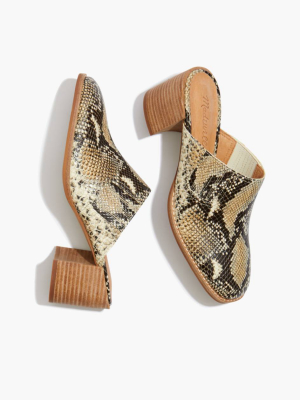 The Carey Mule In Snake Embossed Leather