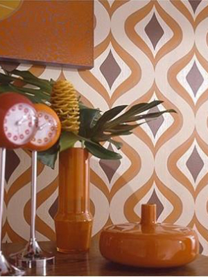 Trippy Orange Wallpaper Design By Graham And Brown