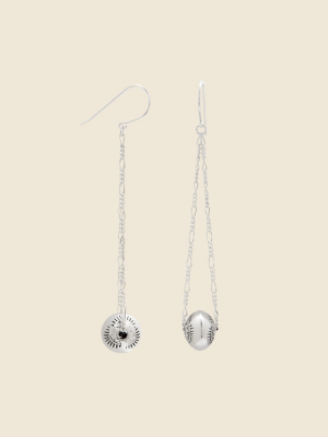 Navajo Pearl Chain Earrings - Sterling Silver