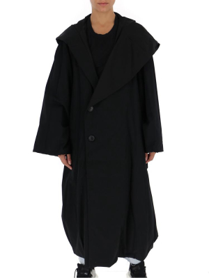 Yohji Yamamoto Hooded Buttoned Coat