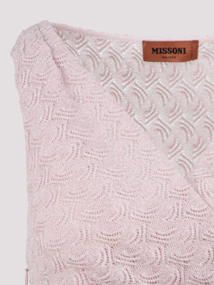 Missoni Draped V-neck Woven Mini Dress