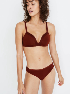 Madewell X Lively™ Mesh-trim No-wire Bra In Burnished Mahogany