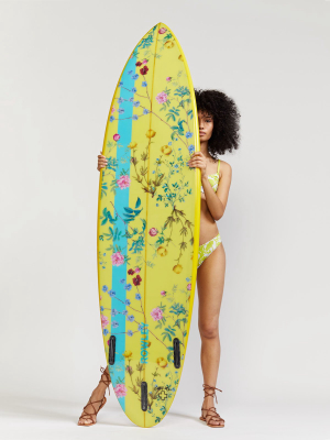 Custom Short Surfboard - Yellow Garden Floral