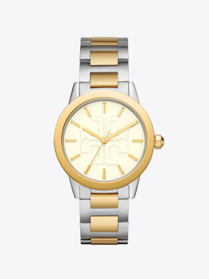 Gigi Watch, Two-tone Stainless Steel/gold/white, 36 X 42 Mm