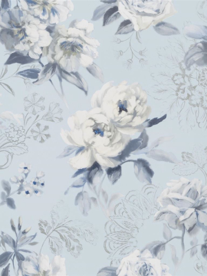 Victorine Wallpaper In Cornflower From The Mandora Collection By Designers Guild