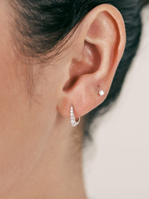 Small Solitaire Diamond Stud Earrings